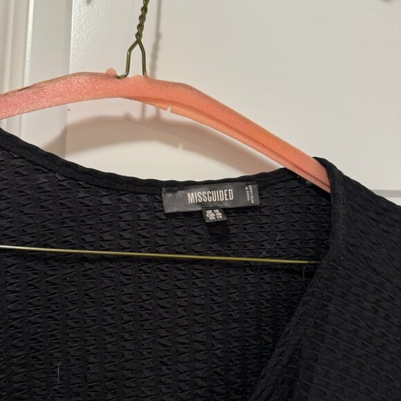 Missguided Tie-Front Textured Blouse – Size US 14 - Picture 2 of 9